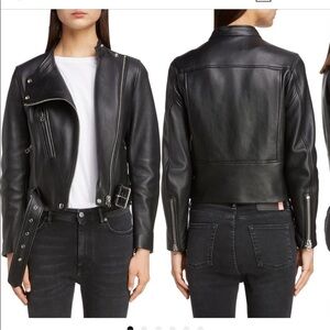 ACNE STUDIOS Lewis Asymmetric Leather
Jacket In Black Women’s Small  (EU 32)